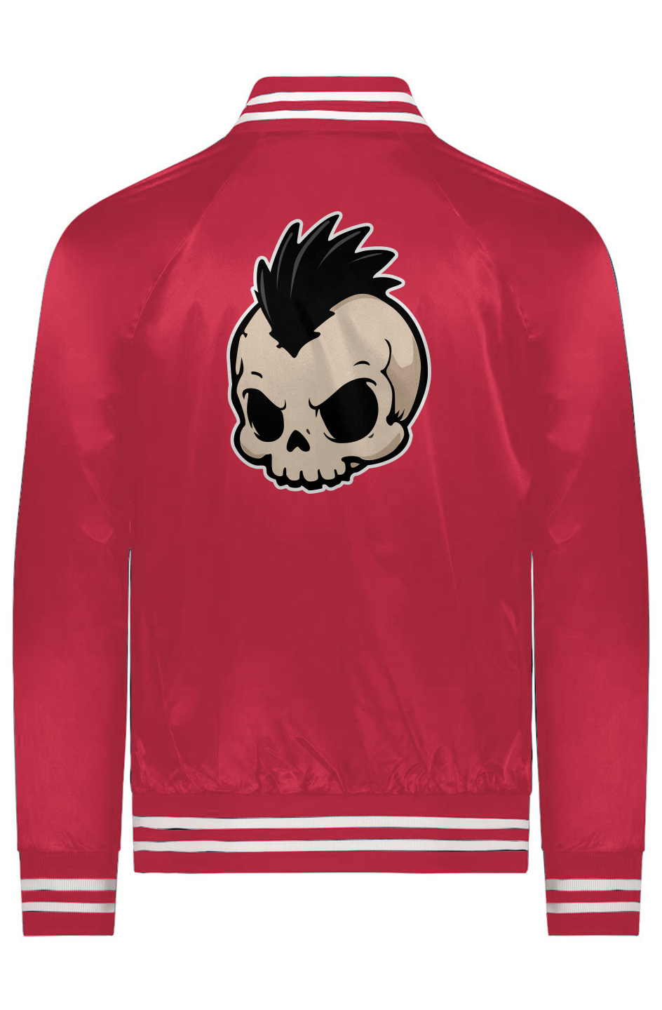 CXNT Skull Satin Baseball Varsity Jacket