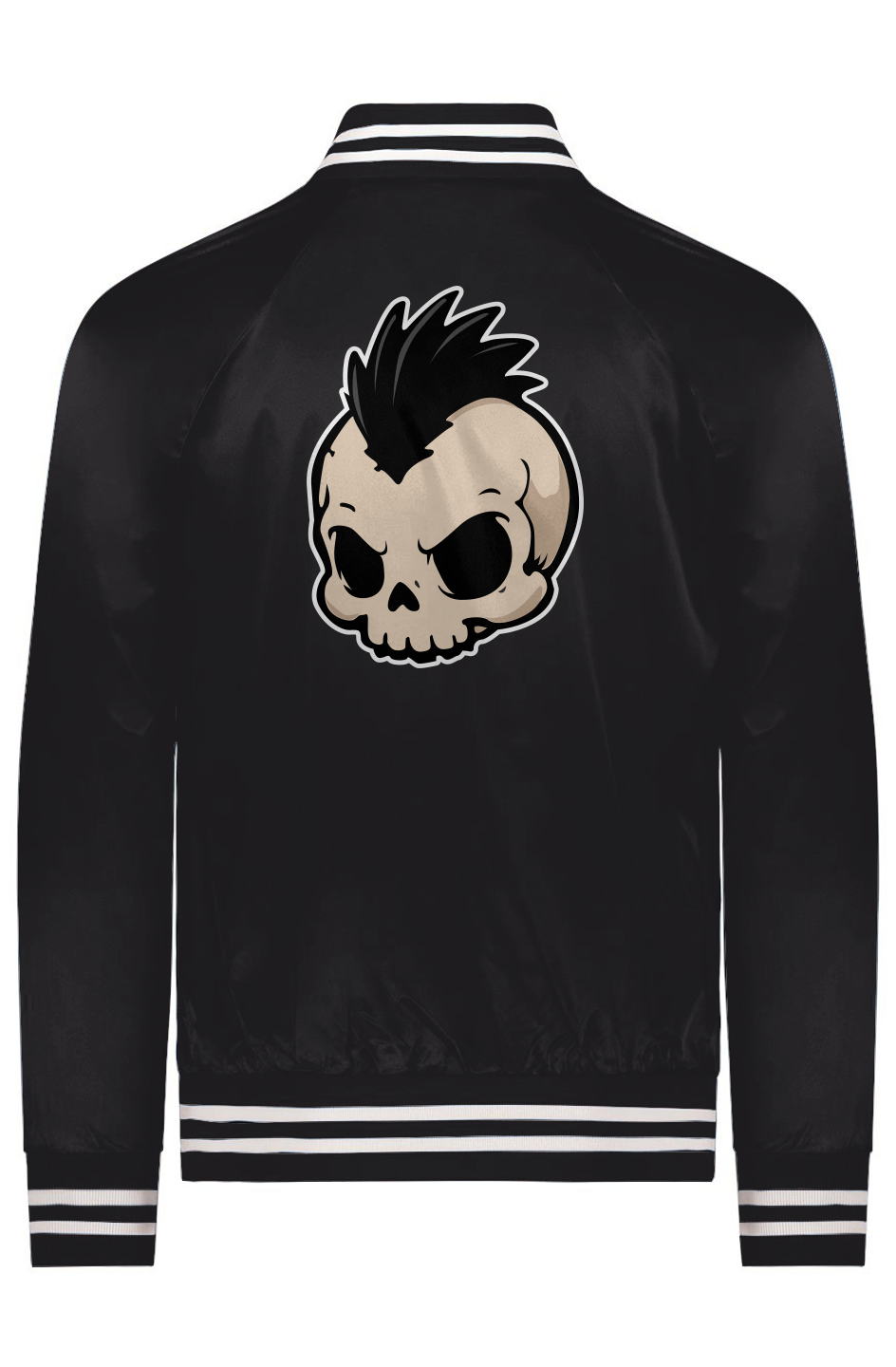 CXNT Skull Satin Baseball Varsity Jacket